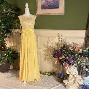 Long Yellow chiffon formal dress